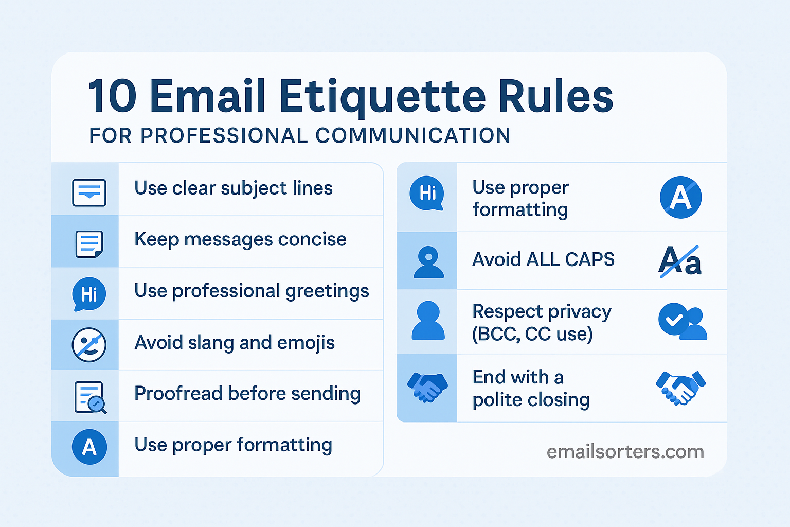 Email etiquette rules