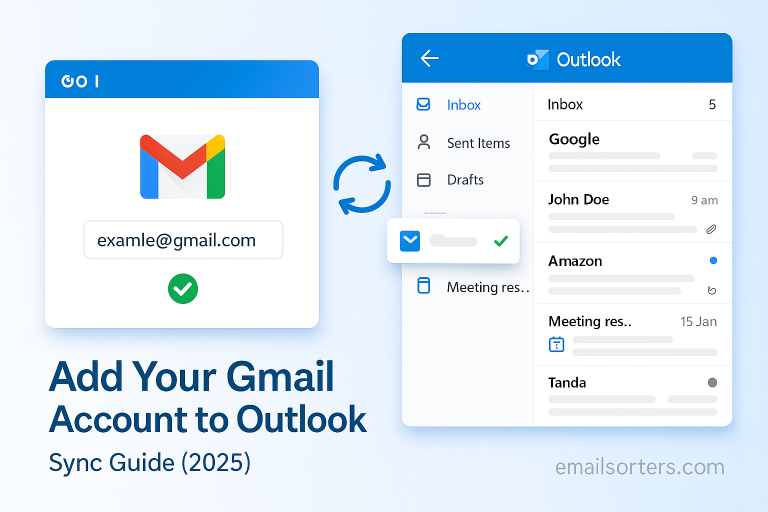 Add Gmail to Outlook
