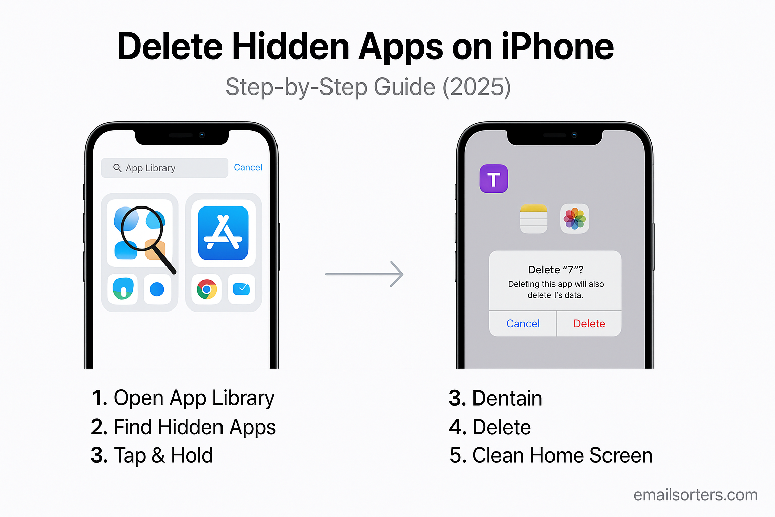 Delete Hidden Apps on iPhone