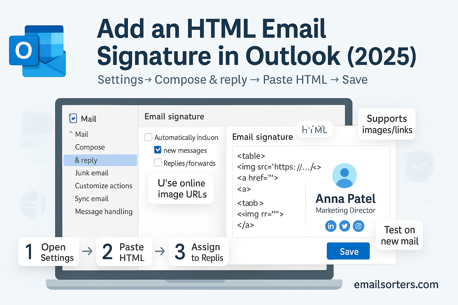 Outlook HTML signature