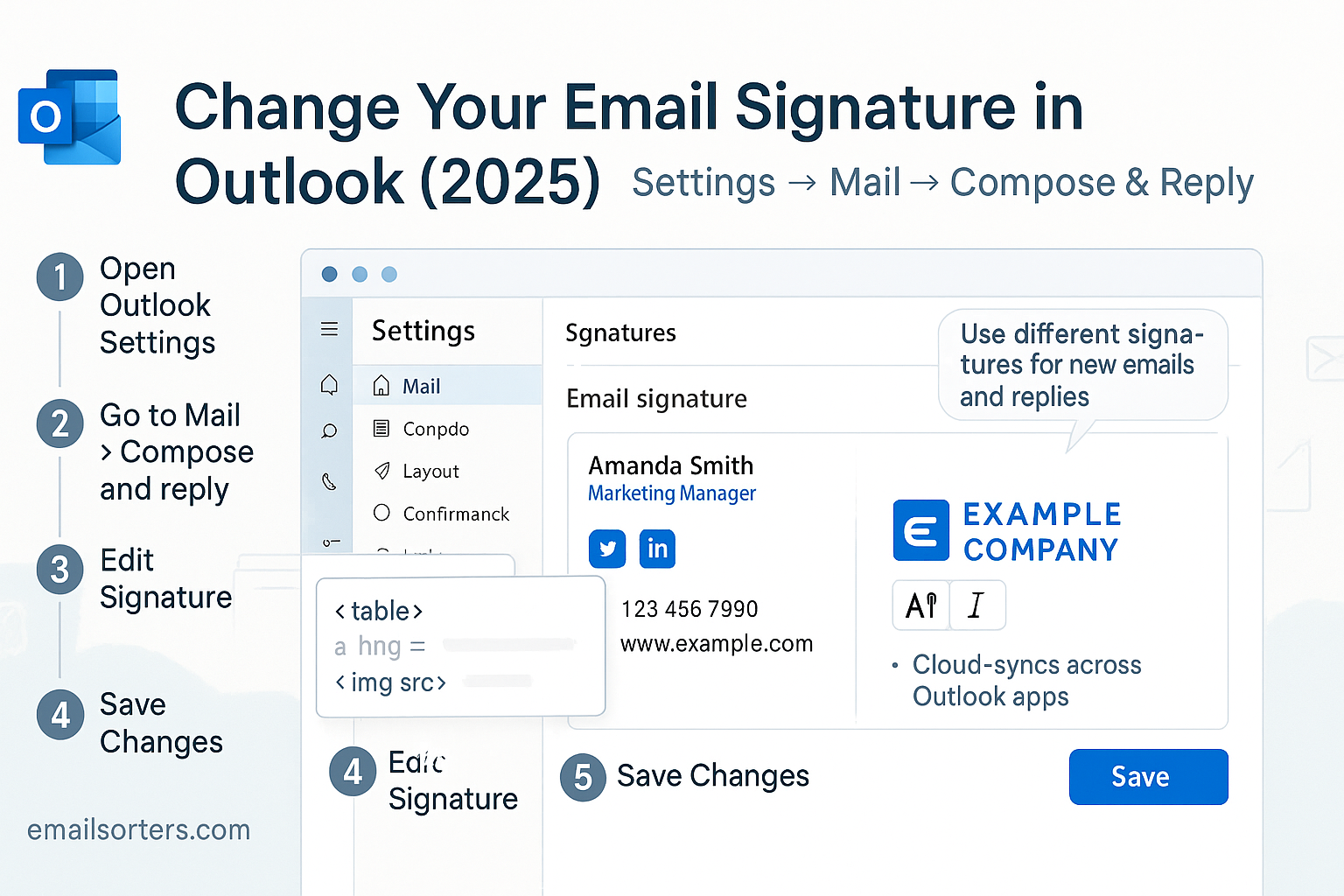 Change Signature in Outlook