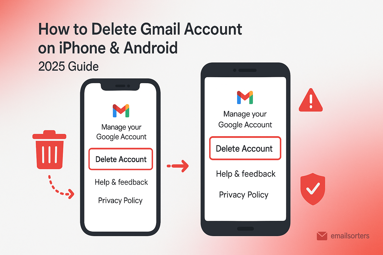 Delete Gmail account iPhone
