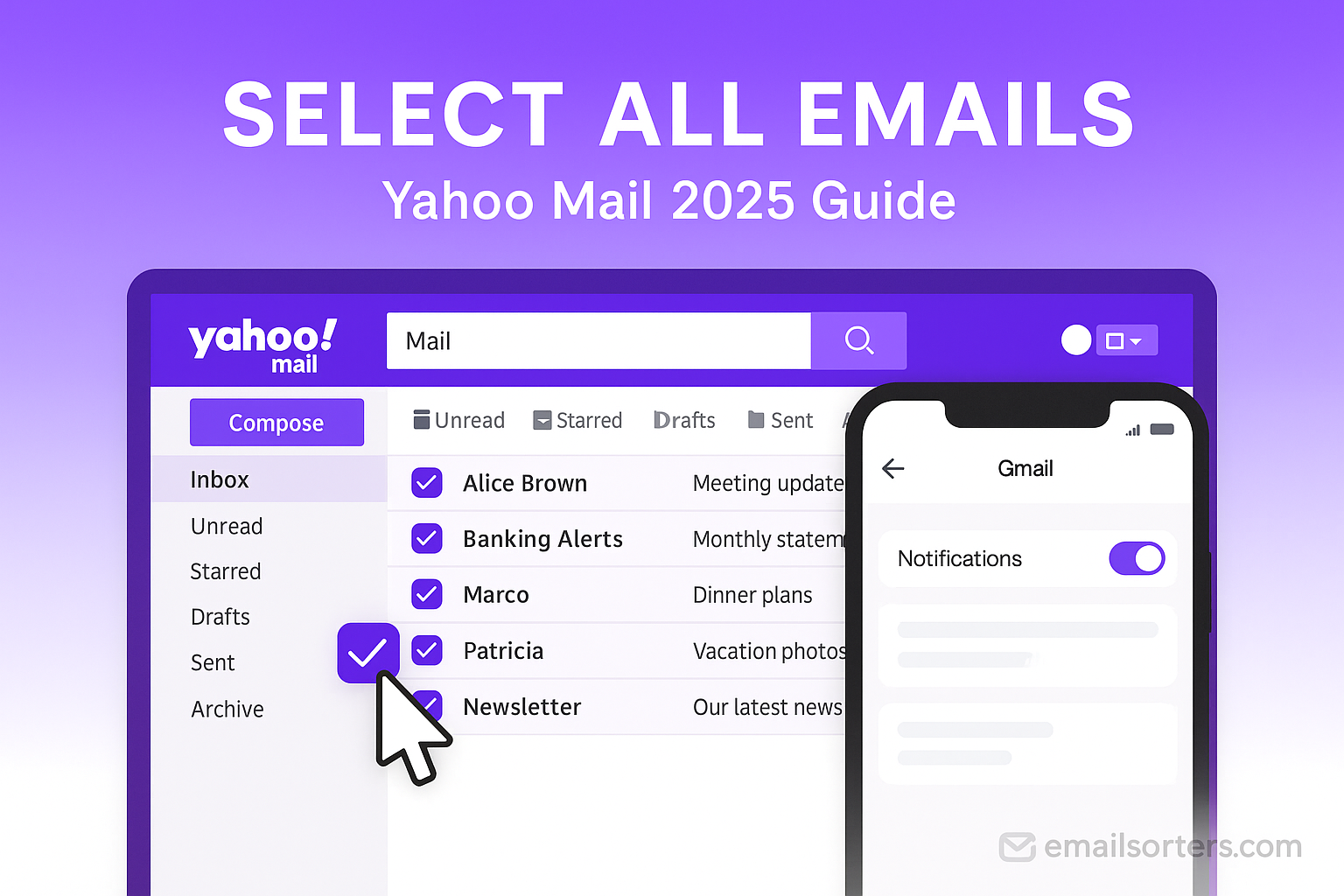 Select All Emails in Yahoo Mail