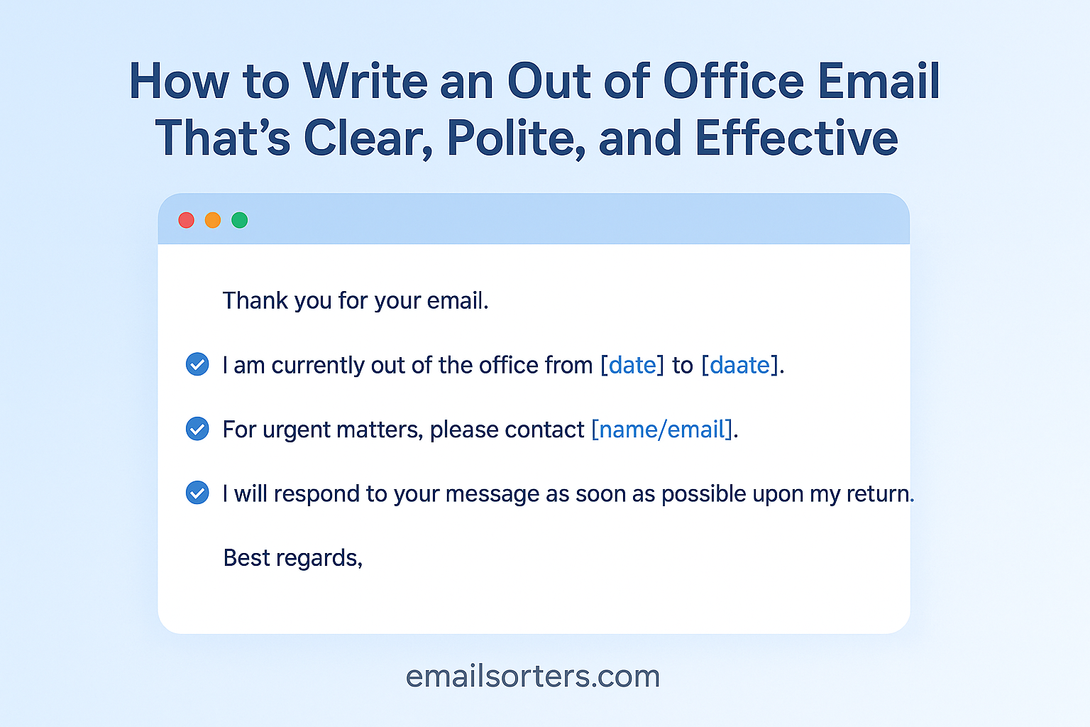 Out of office email