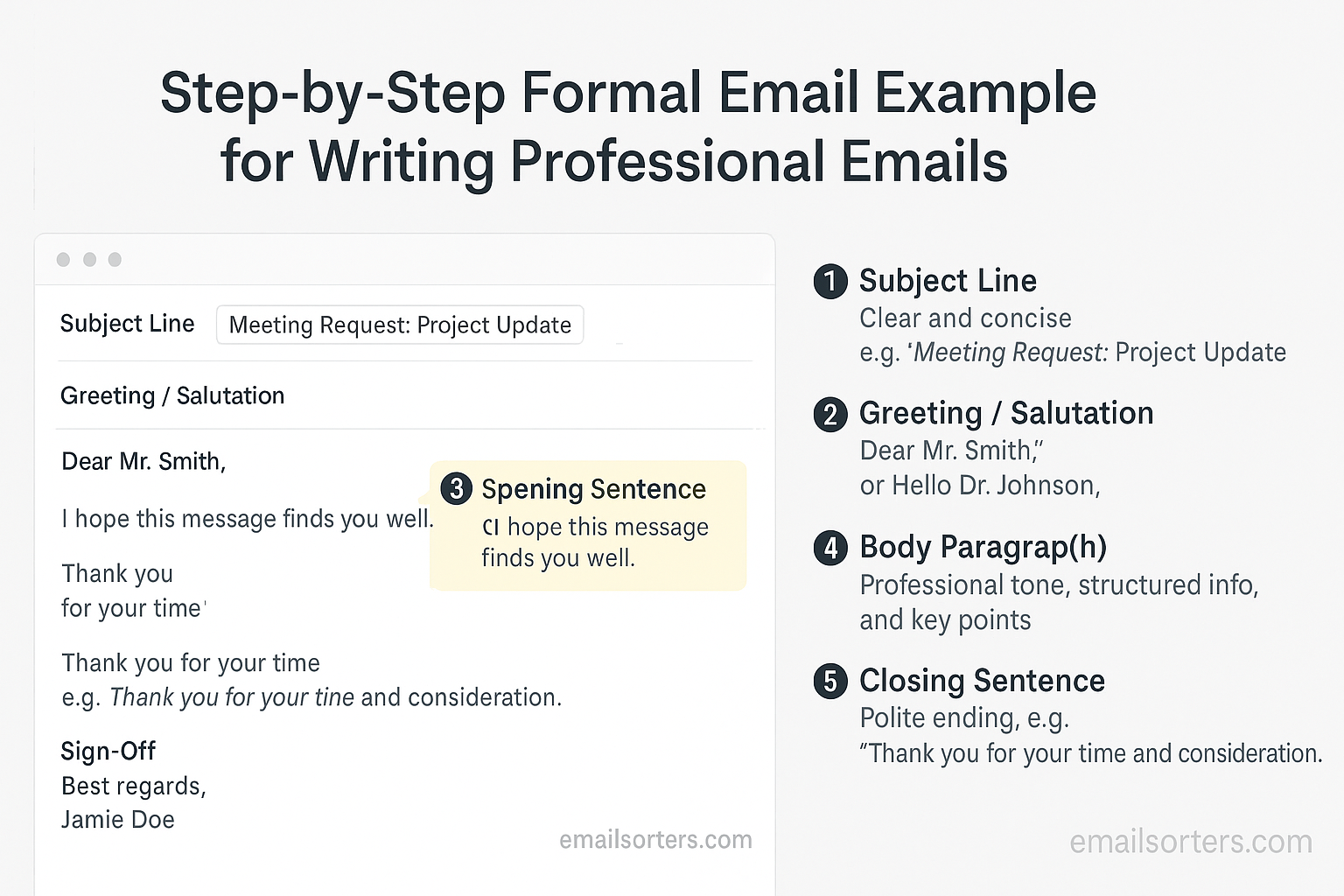 Formal email example